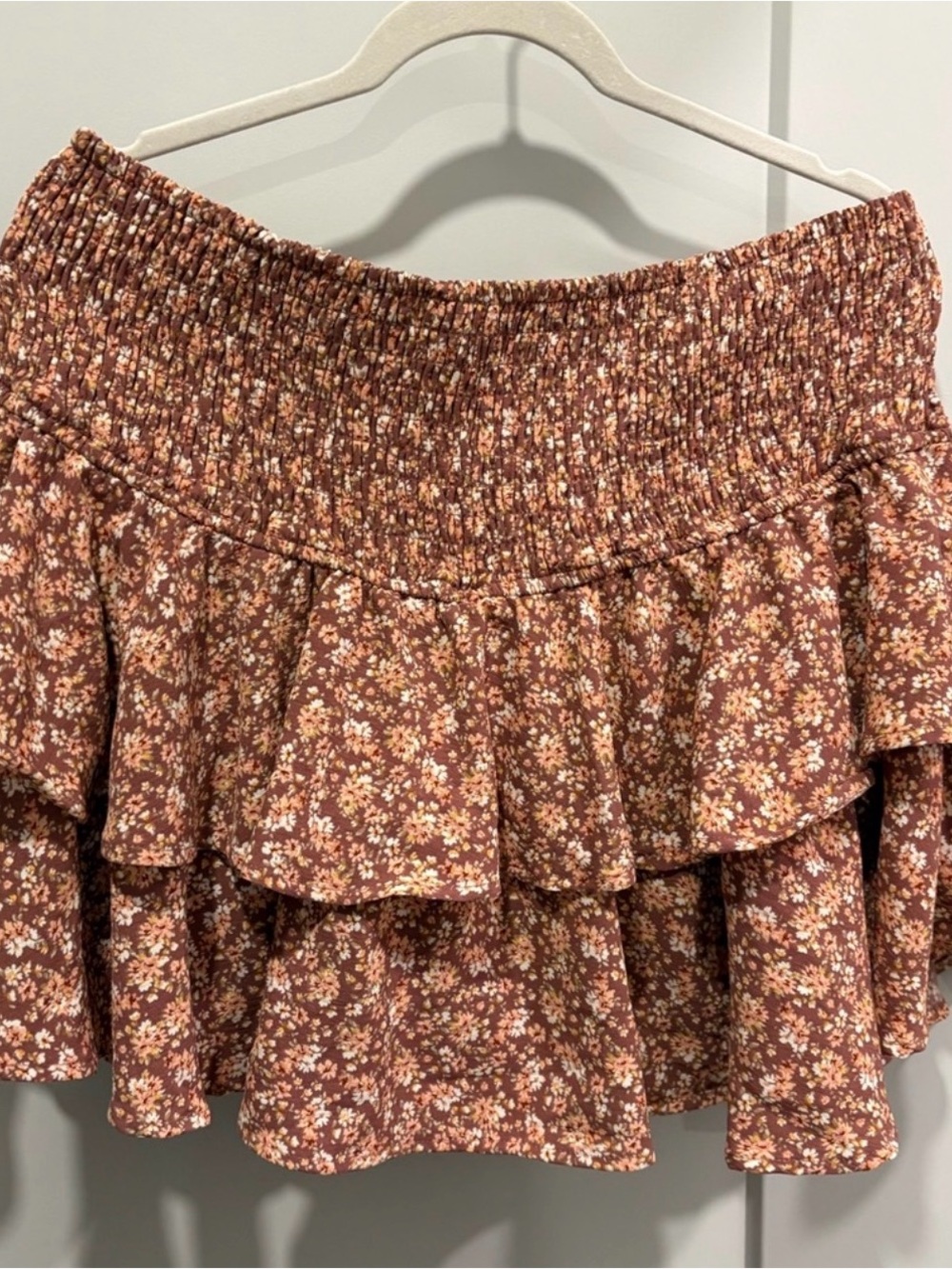 BUNDLE - Arula Rust Floral Smocked Ruffle and Burnt Orange Ruffle Skort